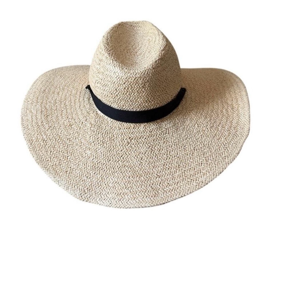 Hat Attack Wide Brim Summer Sunhat with Black Ribbon Tie